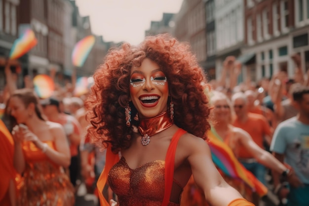 Amis charismatiques au défilé de la fierté LGBTQ à Amsterdam Célébration de la fierté d'Amsterdam