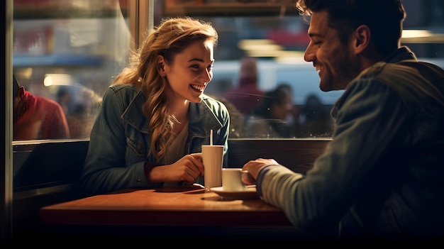 Des amis discutent profondément dans un café du coin.