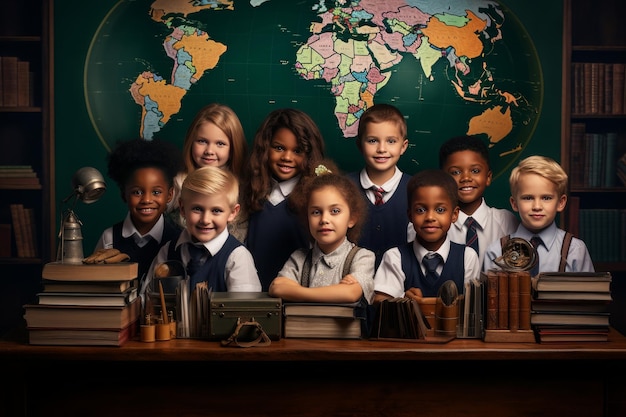 Les amis d'étude s'unissent Fête du début de l'école Retour à l'école