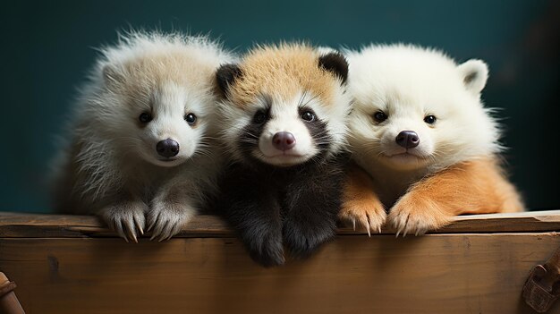 Photo des amis heureux qui étreignent des créatures mignons