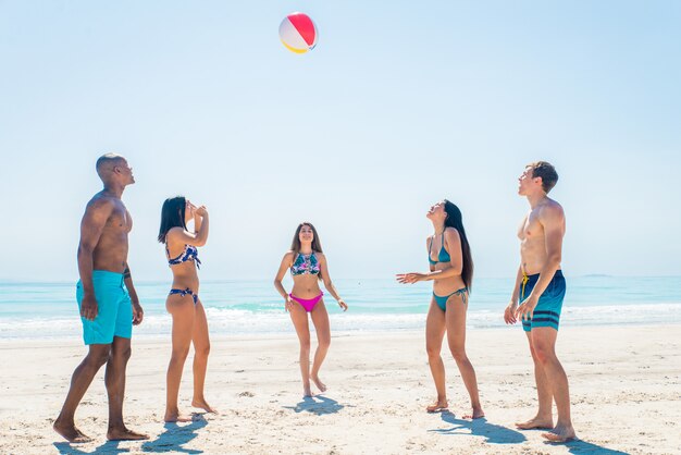 Amis s'amusant sur la plage