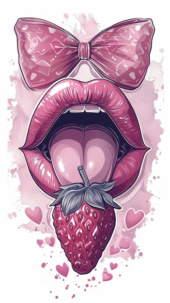 Photo l'amour et les baisers de fraise