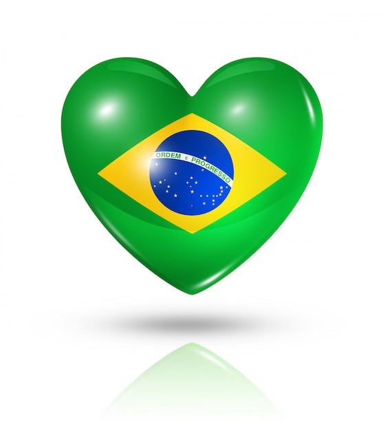 Photo amour brésil icône de drapeau coeur