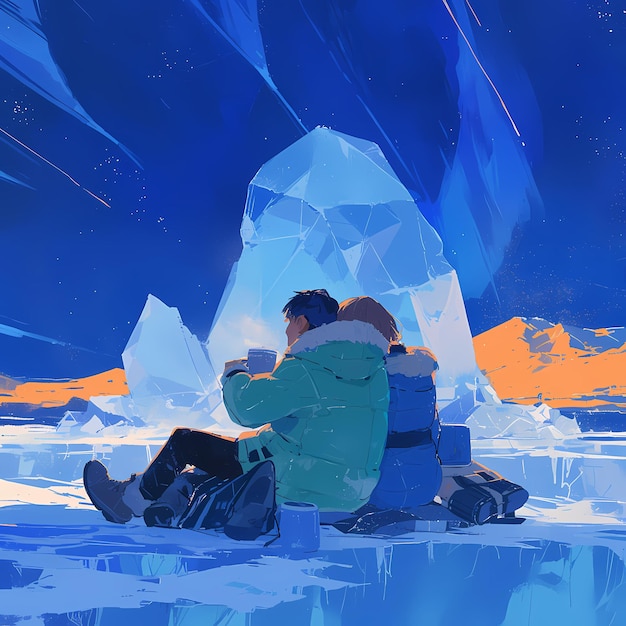 Photo l'amour dans l'arctique un couple au pays des merveilles de l'hiver