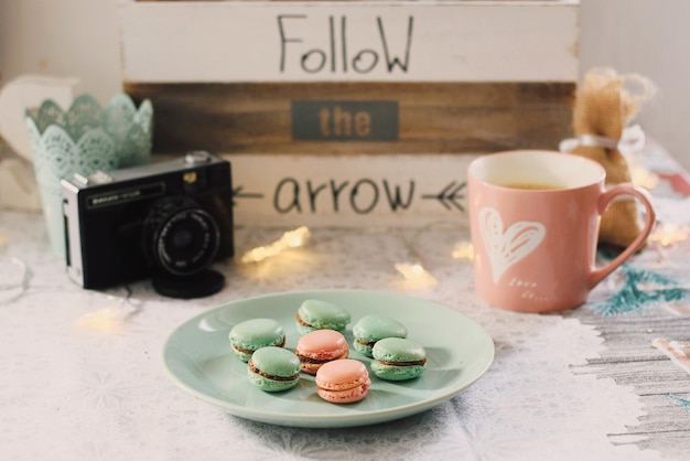 Photo l'amour du macaron vintage