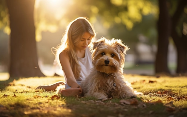 Un amour entre un chiot et son propriétaire AI