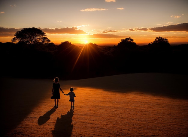 L'amour de la famille au crépuscule