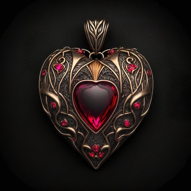 amour gemme pendentif bijoux saint valentin modèle matériel rouge pierre précieuse avec fleur courbe 013