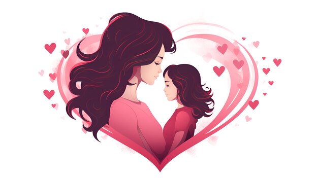 Photo l'amour maternel mom39s l'illustration vectorielle de l'amour dans le fond de la carte de la fête des mères en style log motherhood in your designs par generative ai