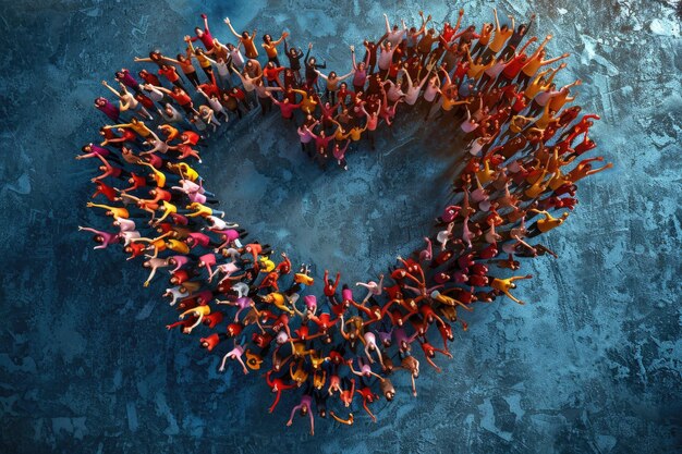 Photo l'amour et l'unité divers par le biais du partenariat symbolisent le travail d'équipe et la solidarité.