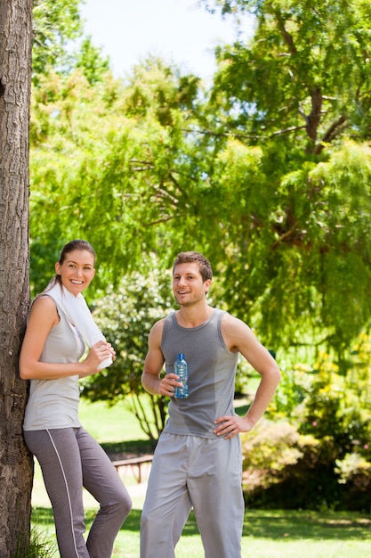 Amoureux après la gym