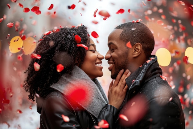 Les amoureux célèbrent la Saint-Valentin, le jour de l'amour.