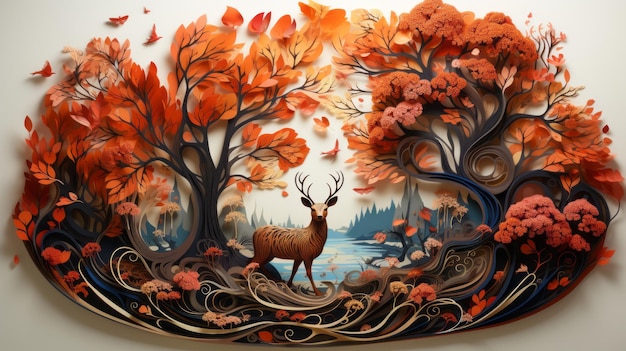 Amoureux en silhouette en automne et nature