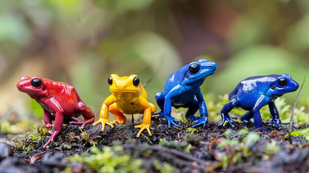 Photo les amphibiens colorés