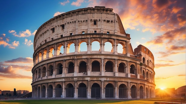 Un amphithéâtre en béton et en pierre à Rome, en Italie