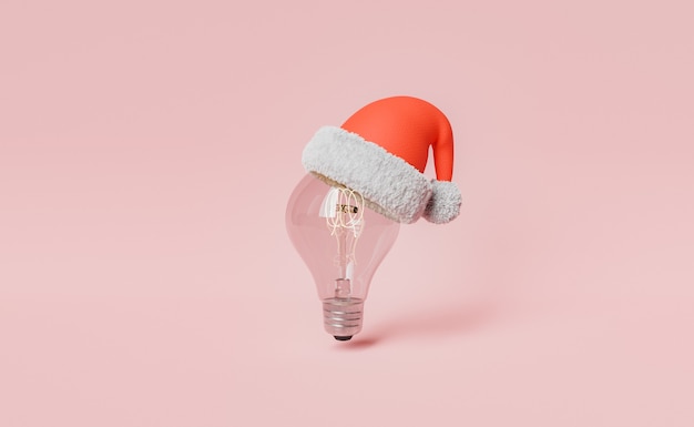 ampoule avec chapeau de noël