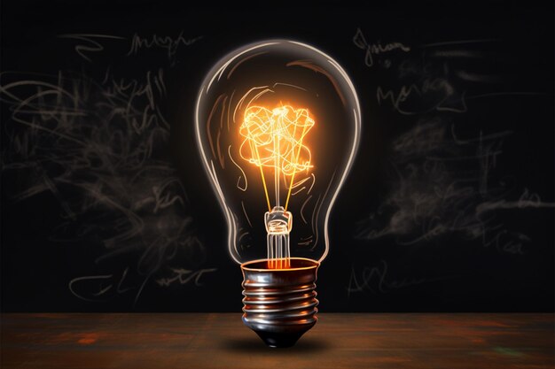 L'ampoule dessinée à la craie incarne l'innovation, inspirant un royaume d'idées créatives