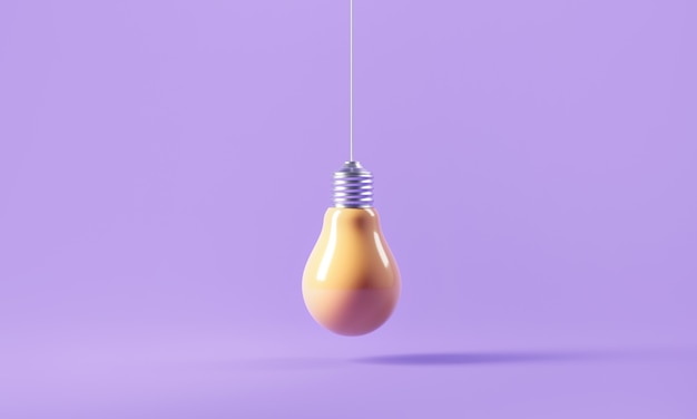 Ampoule jaune sur fond violet