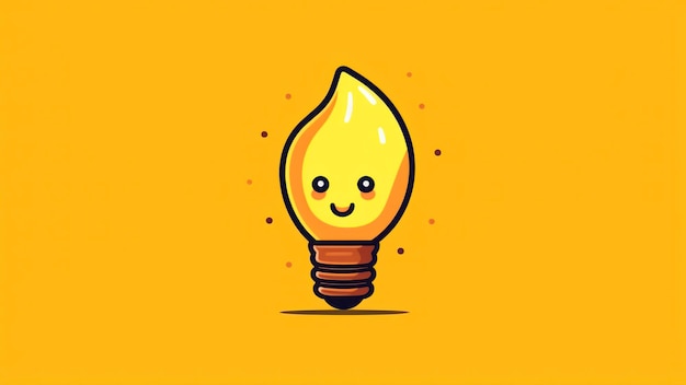 Photo une ampoule jaune avec un visage souriant.