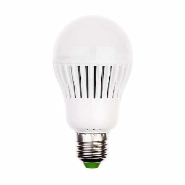 Ampoule LED avec douille e27 sur blanc