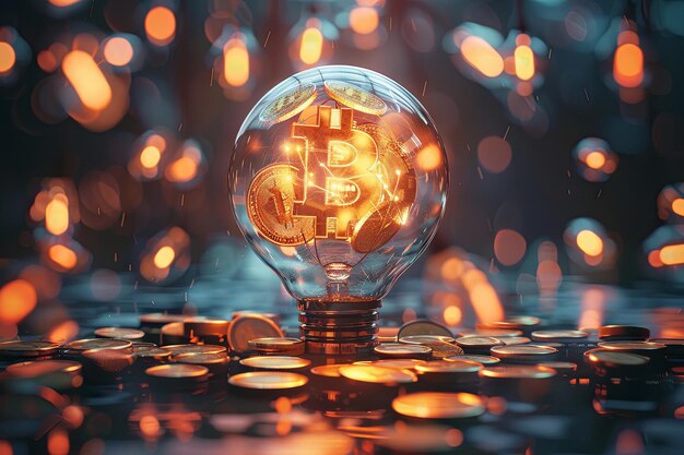 ampoule vibrante de richesse où la crypto-monnaie rencontre le bien-être IA générative