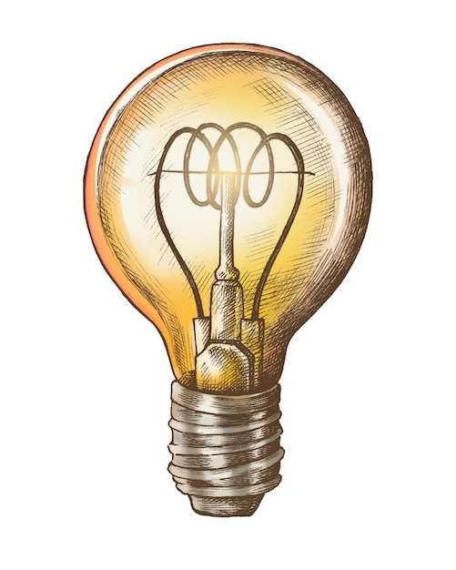 Une ampoule vintage avec un autocollant d'illustration png à fond transparent