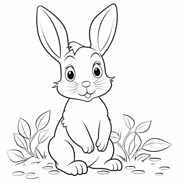 Amusement coloré avec la page de coloriage du lapin ludique pour les enfants