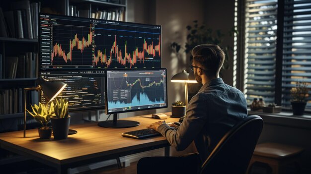 analyse des données commerciales graphiques financiers graphiques statistiques d'investissement