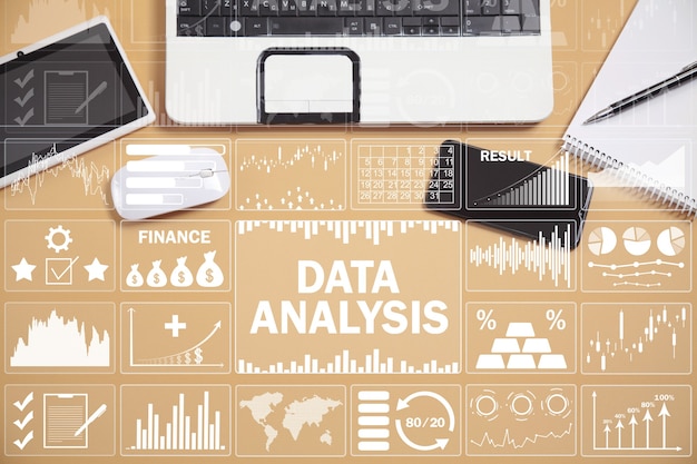 L'analyse des données. Graphiques de profit et analyse des tendances boursières. Affaires. La finance