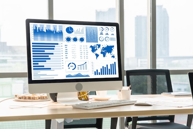 Analyse du tableau de bord des données commerciales par un logiciel informatique ingénieux