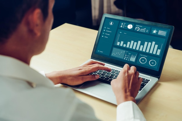 Analyse du tableau de bord des données commerciales par un logiciel informatique ingénieux