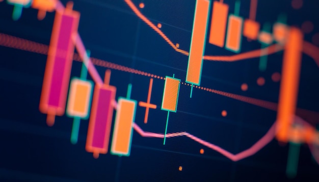 Analyse technique professionnelle sur le moniteur d'un ordinateur Concept d'analyse fondamentale et technique