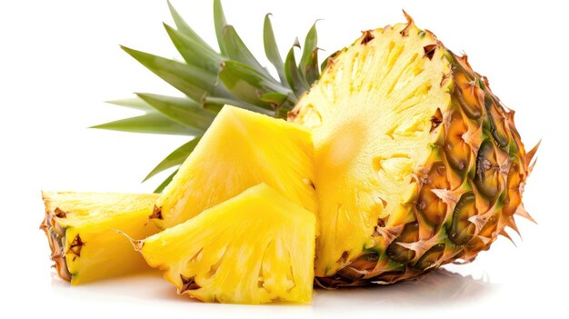 Photo un ananas avec un ananas dessus et un ananas sur le dessus