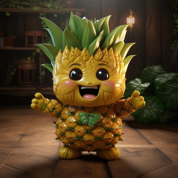 Photo un ananas avec un ananas dessus