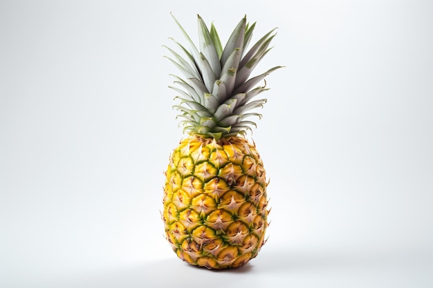un ananas assis sur une surface blanche