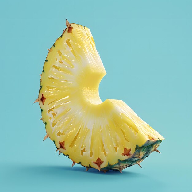 un ananas coupé avec un visage dessus