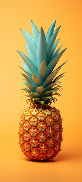 Photo un ananas avec une couronne bleue sur le dessus