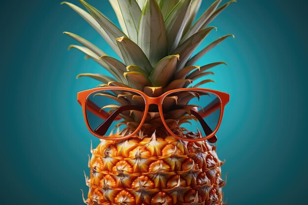 Ananas dans des lunettes de soleil sur un beau fond