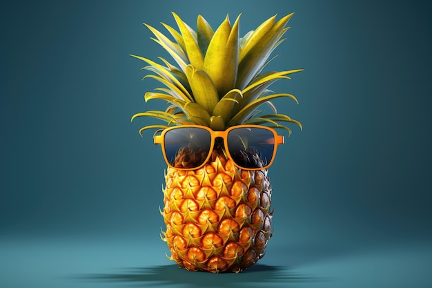 Ananas dans des lunettes de soleil sur un beau fond