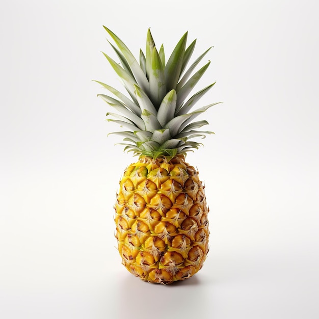 L'ananas sur fond blanc est un fruit frais et sain.