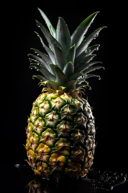 Ananas sur fond noir