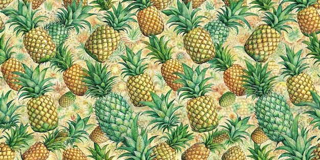 des ananas sur un fond vintage