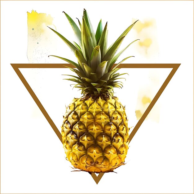 Photo un ananas avec une forme triangulaire dessus