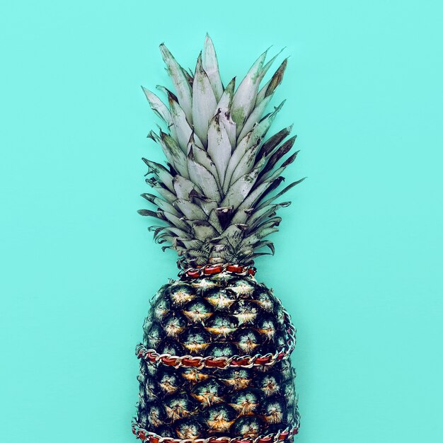 Ananas glamour avec chaîne. Style minimaliste.