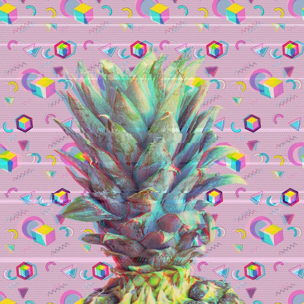 Ananas glitchy de style