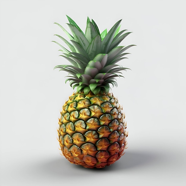 Ananas isolé sur fond blanc rendu 3d