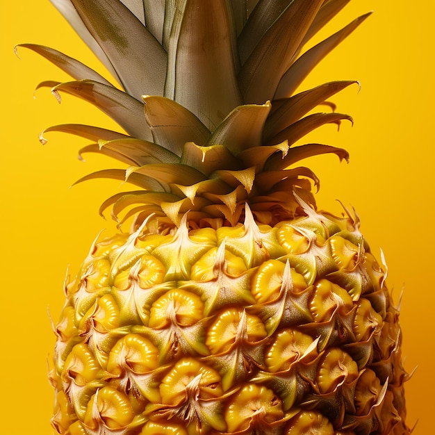 Des ananas jaunes mûrs sur un fond clair