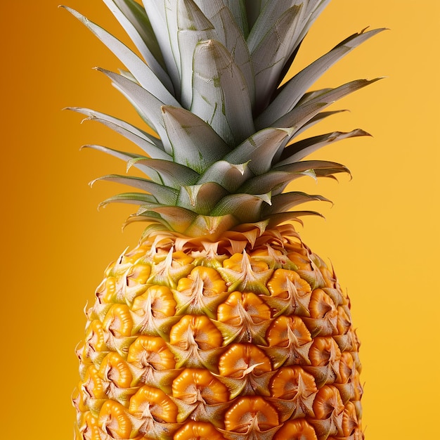 Des ananas jaunes mûrs sur un fond clair