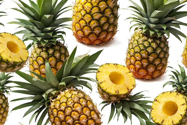 Ananas juteux et doux isolé sur le blanc