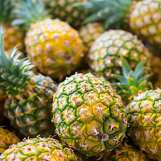 Photo des ananas mûrs en pile